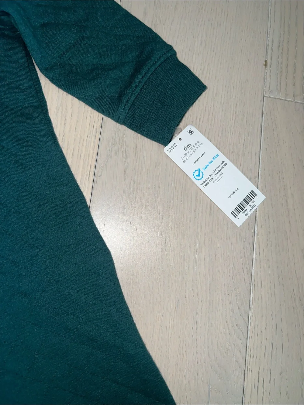 Carters Kids Emerald Green Quilted One-Piece Romper